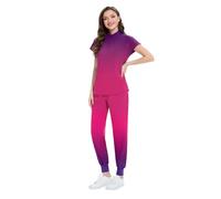 Tenue Infirmiere Professionnelle Vêtements de lavage des mains de couleur dégradée for hommes et femmes, ensemble d'uniforme de travail for médecin et infirmière for Salon de beauté et SPA(Color6,S)