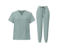 Tenue Infirmiere Uniformes de médecins et d'infirmières Vêtements à manches courtes for le lavage des mains travail Combinaison fendue(Color4,XL)