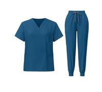 Tenue Infirmiere Uniformes de médecins et d'infirmières Vêtements à manches courtes for le lavage des mains travail Combinaison fendue(Color8,M)