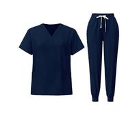 Tenue Infirmiere Uniformes de médecins et d'infirmières Vêtements à manches courtes for le lavage des mains travail Combinaison fendue(Color5,XL)