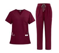 Tenue Infirmiere Uniformes de travail for médecins et infirmières, blouses chirurgicales, pantalons droits for bloc opératoire, ensembles couleur unie(Color5,L)