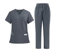 Tenue Infirmiere Uniformes de travail for médecins et infirmières, blouses chirurgicales, pantalons droits for bloc opératoire, ensembles couleur unie(Color4,S)