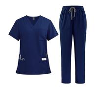 Tenue Infirmiere Uniformes de travail for médecins et infirmières, blouses chirurgicales, pantalons droits for bloc opératoire, ensembles couleur unie(Color8,L)