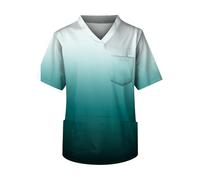 Tenue Infirmiere Uniformes d'infirmière for hommes, ensemble de médecin for animalerie, salopette dentiste, vêtements travail laboratoire d'été, haut à manches courtes et dégradé(Color7,XX-Large)