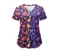 Tenue Infirmiere Vêtements de lavage des mains à manches courtes for bloc opératoire, hauts for femmes, salopettes, blouses d'infirmière et chirurgien(Color5,XS)