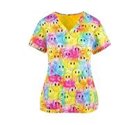 Tenue Infirmiere Vêtements de lavage des mains à manches courtes for bloc opératoire, hauts for femmes, salopettes, blouses d'infirmière et chirurgien(Color15,XL)