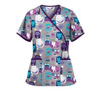 Tenue Infirmiere Vêtements de lavage des mains à manches courtes for bloc opératoire, hauts for femmes, salopettes, blouses d'infirmière et chirurgien(Color 03,XXXL)