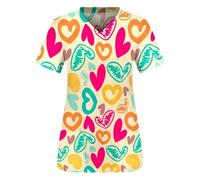 Tenue Infirmiere Vêtements de lavage des mains à manches courtes for bloc opératoire, hauts for femmes, salopettes, blouses d'infirmière et chirurgien(Color9,3XL)