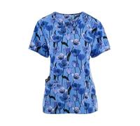 Tenue Infirmiere Vêtements de lavage des mains à manches courtes for bloc opératoire, hauts for femmes, salopettes, blouses d'infirmière et chirurgien(Color17,4XL)