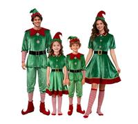 Tenue Lutin Enfant Costume Femme Noel Pyjama Deguisement De Fille Costumes Déguisement Adulte Homme Famille Pere Bebe Farceur Vetement Garcon Elfo Robe Noël Ado Elfes Bébé Pour Vêtements Enfants