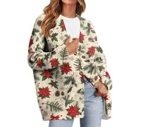 Tenue Noel Femme Chic Jacquard Chaude Gilet Chaud Veste de Pull Noël Lumineux Rennes Chat Long Renne Cardigan Chic Et Elegant D'intérieur Noël Pull de Noel Femme Vert Clair XL