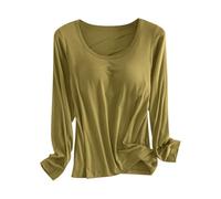 Tenue Noel Femme Pyjama Femme Grande Taille 50 52 Chemise Et sous-vêtements à Manches Longues pour Femmes avec Bonnet Et Bonnet Intégrés Couleur Unie Nuisette Soie Veritable Pyjama Coffee XL