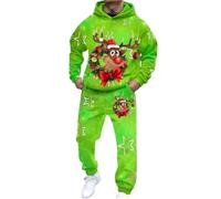 Tenue Noel,SurvêTement NoëL pour Homme,Pantalons d'affaires Modernes pour Tenues Formelles et Coupe ajustée - Men's Suits 2 (Green, XL)