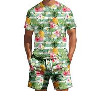 Tenue Plage, Ensemble Deux PièCes pour Homme Printemps/éTé DéContracté Sport Plage Imprimé sur Coutures T-Shirt à Manches Courtes Et Short