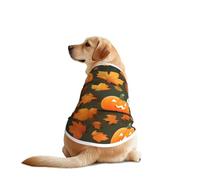 Tenue pour chien avec manches imprimé citrouille « Happy Thanksgiving Day » - Lavable en machine - Pour chiens de taille moyenne et grande