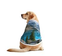 Tenue pour chien avec manches imprimées des montagnes rocheuses, vêtements amusants lavables en machine pour chiens de taille moyenne et grande