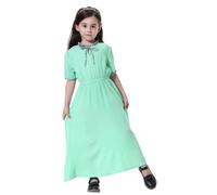 Tenue Priere Fille - Robe Maxi Élégante À Manches Longues pour Adolescentes Tenue Décontractée Idéale pour Les Fêtes Et Confortable Au Quotidien (Light Green 2-3 Years)