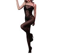 Tenue Sexy Femme Coquine Hot - Lingerie Sexy Trois Points Passion Bas Serrés Tearable Sexy Net Ensemble De Vêtements (Black One Size)