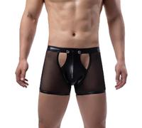 Tenue Sexy Homme Slip Homme Sexy Chic Boxer Personnalisé Mini Shorty Boxers Caleçon Drole String Leopard Short Rigolo Transparent Latex Lingerie Ficelle Pour Culotte Grande Taille Humoristique Court