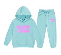 Tenue Sport Deux Pièces Enfant Garçon Fille Océan Graphique Pullover Sweat à Capuche Haut Pantalon Mode Ensemble Ville Nom Vêtements Corsage(Light Blue, 100)