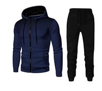 Tenue Sport Homme DéContracté Hooded Survetement Sport Ensemble Doux Chic VêTement Complet Full Zip Sweat à Capuche Et Pantalon à Pois Printemps Et Fall Jogging Taille