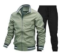 Tenue Sport Homme - Hommes Double-Fermeture éclair Vestes Pantalon de Jogging et la Veste Survêtement Uniforme Veste Pantalon Tenue Décontractée Confortable Hommes Complet Pas Cher Col Haut