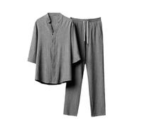 Tenue Sport Hommes - Ensemble Compression Homme Jogging Pull-Over Blanc Sweat Capuche Homme Tee Shirt Compression Legging Haut et Pantalon Jogging Kungfu Tai Chi Tendance Confortable