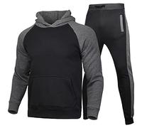 Tenue Sport Hommes Sweat-Shirt Capuche et Pantalon Fall Jogging Ensemble Training Survêtement de Football pour Homme Haut Complet Pas Cher Col Cordon Serrage