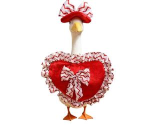 Tenues de canard de porche - Polyester standard 42 x 37 cm Vêtements à motif de cœur | Costume d'oie avec affichage festif de décoration saisonnière | Cour de jardin de la ferme