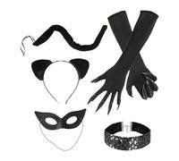 Tenues de chat sexy pour les femmes - robe costume de cosplay, costume de chat noir | Usure de fête d'Halloween, tenue de jeu de rôle masqué, vêtements de festival pour adultes, tenue de soirée fantai
