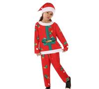 Tenues De Noël Pour | Ensemble Amusant Haut Pantalon Chapeau | Pyjama De Noël | Pour Fêtes Garçons Filles 2-11 Ans Rassemblements Familiaux À Domicile Accessoire