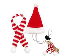 Tenues De Poulet | Christmas sur Le Thème du Père Noël, Un Petit Écran Animal Et Un Mini Chapeau De Père Noël avec Une Sangle De Menton Réglable | pour Le Hamster Lapin Kitty Parrot Puppy Lizard Farm