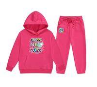 Tenues De Sport, Short Ado Garcon Ensemble pull pantalon capuche manches longuess d'âge moyen plus âgés du Nouvel An 2025 (Watermelon Red 10-11 Years)