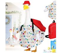 Tenues d'oie de porche pour la rentrée scolaire, 4 pièces/lot de statue d'oie de cour vêtements pour statue en plastique de 58,4 cm, vêtements d'oie, costume de premier jour d'école pour intérieur ou