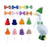 Tenues d'oies de bureau de vacances, petite tenue d'oie de bureau, statue avec mini chapeaux tricotés et nœuds papillon, décoration pour événements festifs, Halloween, fête de Noël