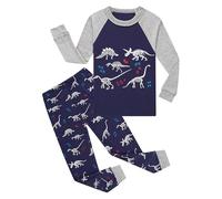 Tenues et ensemble de pyjama à motif de squelette de dinosaure pour enfants, tout-petits filles, garçons, costume d'Halloween, de carnaval, de costumade (gris-C, 7 à 8 ans)