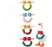 Tenues tropicales d'oie de bureau 4 pièces pour statue de 17,8 cm, ensemble de vêtements de bureau miniatures, tissu tricoté doux, thème hawaïen vif, décoration de bureau d'été