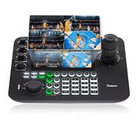 Tenveo Contrôleur de Caméra PTZ IP NDI avec Aperçu sur Écran Quadruple de 7", Clavier de Commande à Joystick 4D pour Streaming d'Église Événements en Direct, Support NDI PoE VISCA Pelco-D/P