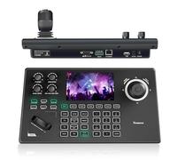 Tenveo Contrôleur de Caméra PTZ NDI, Écran LCD 5'', joystick 4D, Clavier de Contrôleur PTZ IP PoE pour Streaming d'Église Événements en Direct Production Vidéo, Licence NDI Incluse