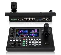 Tenveo NDI|HX3 Contrôleur Caméra PTZ avec Écran Tactile 7" Quad-View & Joystick 4D, HDMI 4K30fps, Contrôle de Groupe, Suivi de Trajectoire, PoE/VISCA/Pelco-D/P, Voyant Tally pour Streaming Live