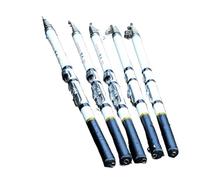 TENVORA Canne A Peche,Canne A Peche Mer Canne a Peche tru Canne à pêche télescopique en Fiber de Carbone, Mini Poteau de 3.0M 2.7M 2.4M 2.1M 1.8M 1.5M, matériel de pêche(2.4M-White)