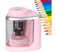 tenwin Taille-crayon électrique portable alimenté par batterie pour crayon 6-8mm Mode manuel pour étudiants Artistes Maison Ecole Salle de classe Bureau