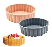 Tenxuzon Charlotte Lot de 2 moules à gâteau ronds en silicone anti-adhésif de 25,4 cm pour la cuisson de cheesecake, brownie, gâteau banane, shortcake aux fraises, tarte, tarte