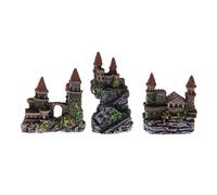 TENYELE Décoration d'aquarium - Petits châteaux en résine - Cachettes - Cave - Maison - Poisson pour aquarium - Accessoires pour crevettes Betta