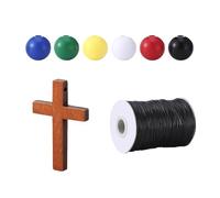 TENYELE Kit de collier avec 6 perles colorées « Plan of Salut » pour faire un plan de perles avec fils de coton ciré