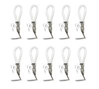 TENYELE Lot de 10 pinces à serviettes en métal robuste avec crochet de suspension portable pour la cuisine et la maison Utilisation quotidienne Salle de bain Clip serviette