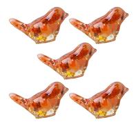 TENYELE Lot de 5 figurines d'oiseaux en verre - Décoration exquise pour la maison ou le bureau - Cadeau d'énergie spirituelle