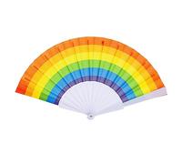 TENYELE Lot de 6 éventails pliants arc-en-ciel de 17,8 cm, ornement horizontal pour la maison, accessoires de refroidissement à la mode, ventilateur artisanal artistique