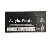 TENYELE Lot de 6 marqueurs blancs pour peinture acrylique sur pierre, bois, céramique, verre, métal, toile, papier