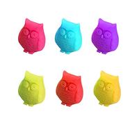 TENYELE Lot de 6 marqueurs de verre à vin rouge en forme de chouette en silicone pour identification de tasse
